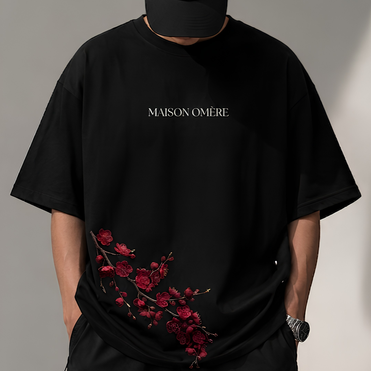 MAISON OMÈRE — Nocturne Bloom Oversized T-Shirt